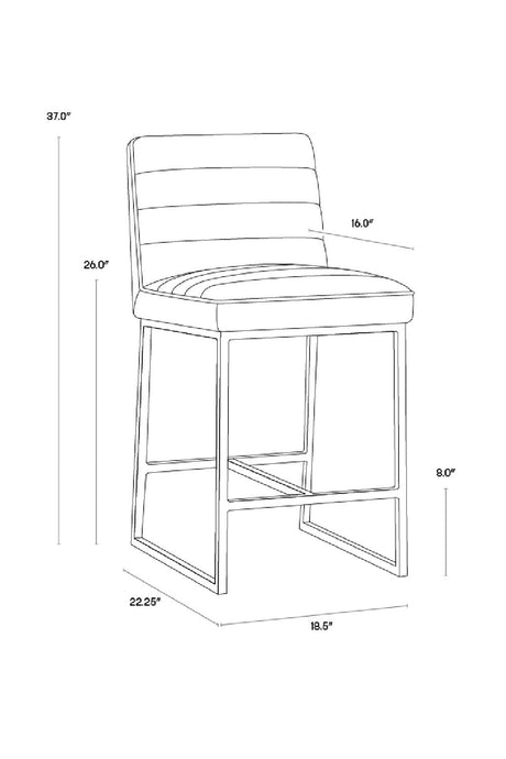 Modern European furniture - Modern Channel-Tufted Counter Stool - www.oroa.com