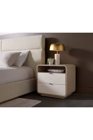 Modern European furniture - Cream Acacia 2-Drawer Nightstand - www.oroa.com