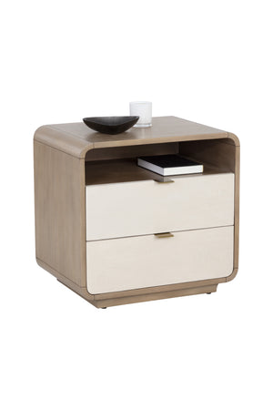 Modern European furniture - Cream Acacia 2-Drawer Nightstand - www.oroa.com