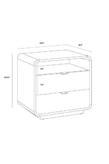 Modern European furniture - Cream Acacia 2-Drawer Nightstand - www.oroa.com