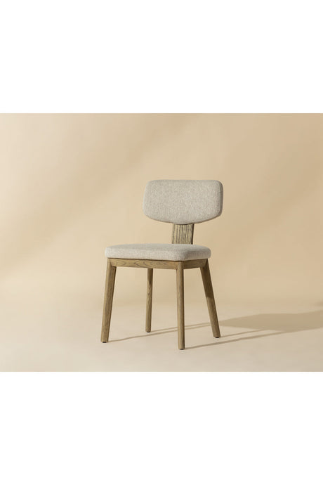 Modern European furniture - Cream Fabric Dining Chairs (2) - www.oroa.com