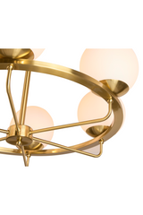 Modern European furniture - Gold Framed White Glass Chandelier - www.oroa.com
