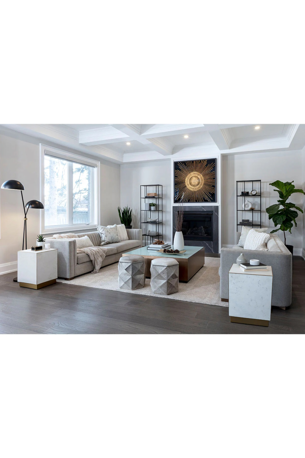 Black Dual-Domed Floor Lamp | Splendido Faven | Oroa.com