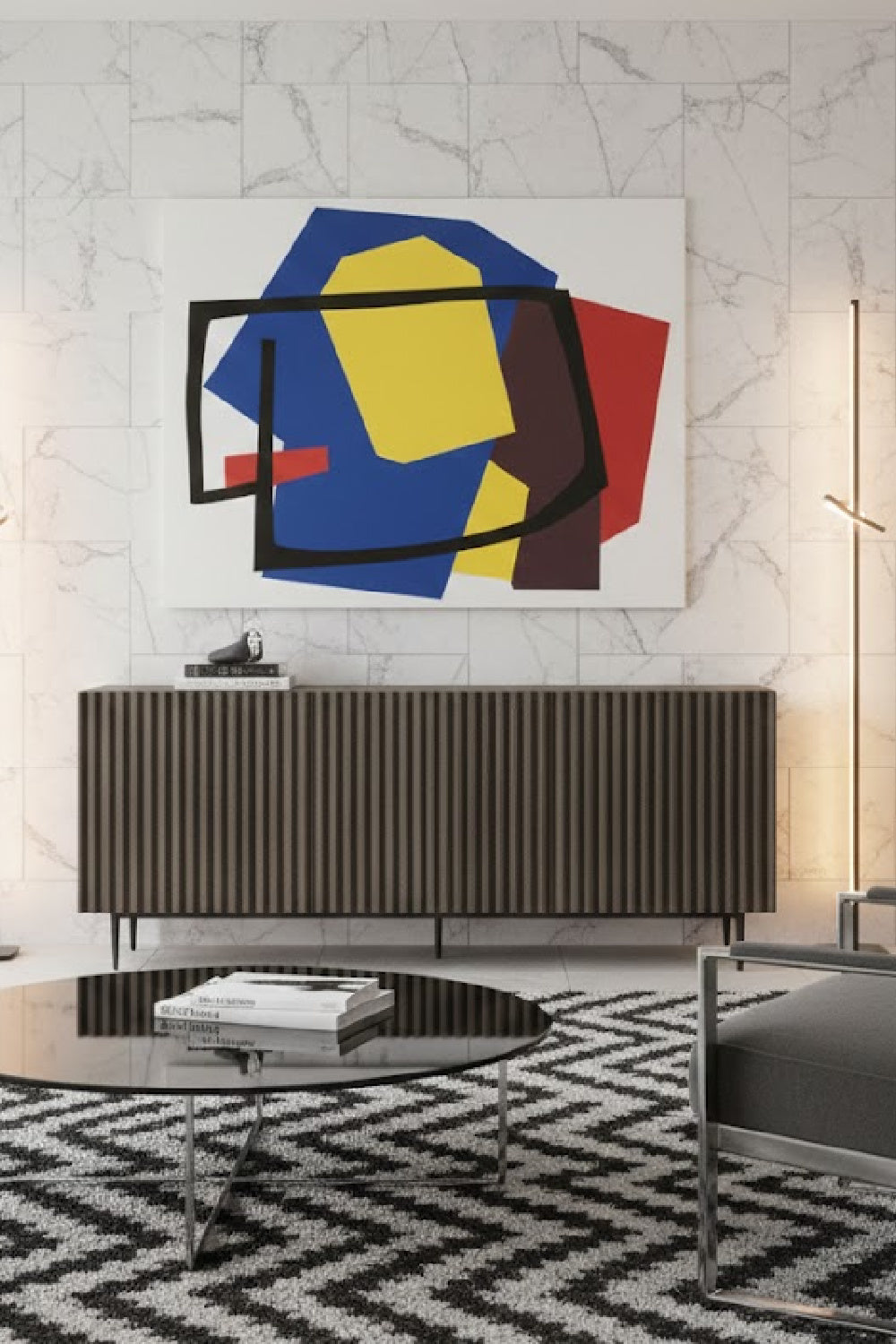 Taupe Fluted Wood Sideboard | Splendido Carlin | Oroa.com