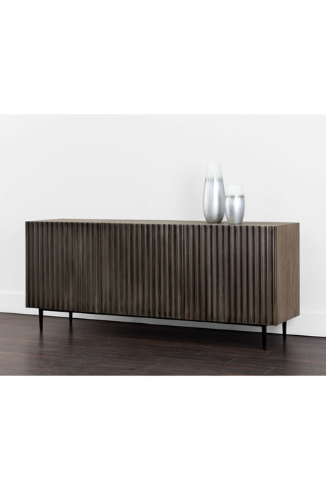 Modern European furniture - Taupe Fluted Wood Sideboard - www.oroa.com