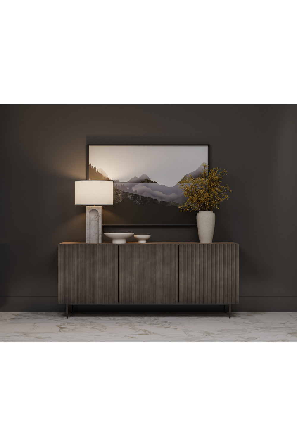 Taupe Fluted Wood Sideboard | Splendido Carlin | Oroa.com