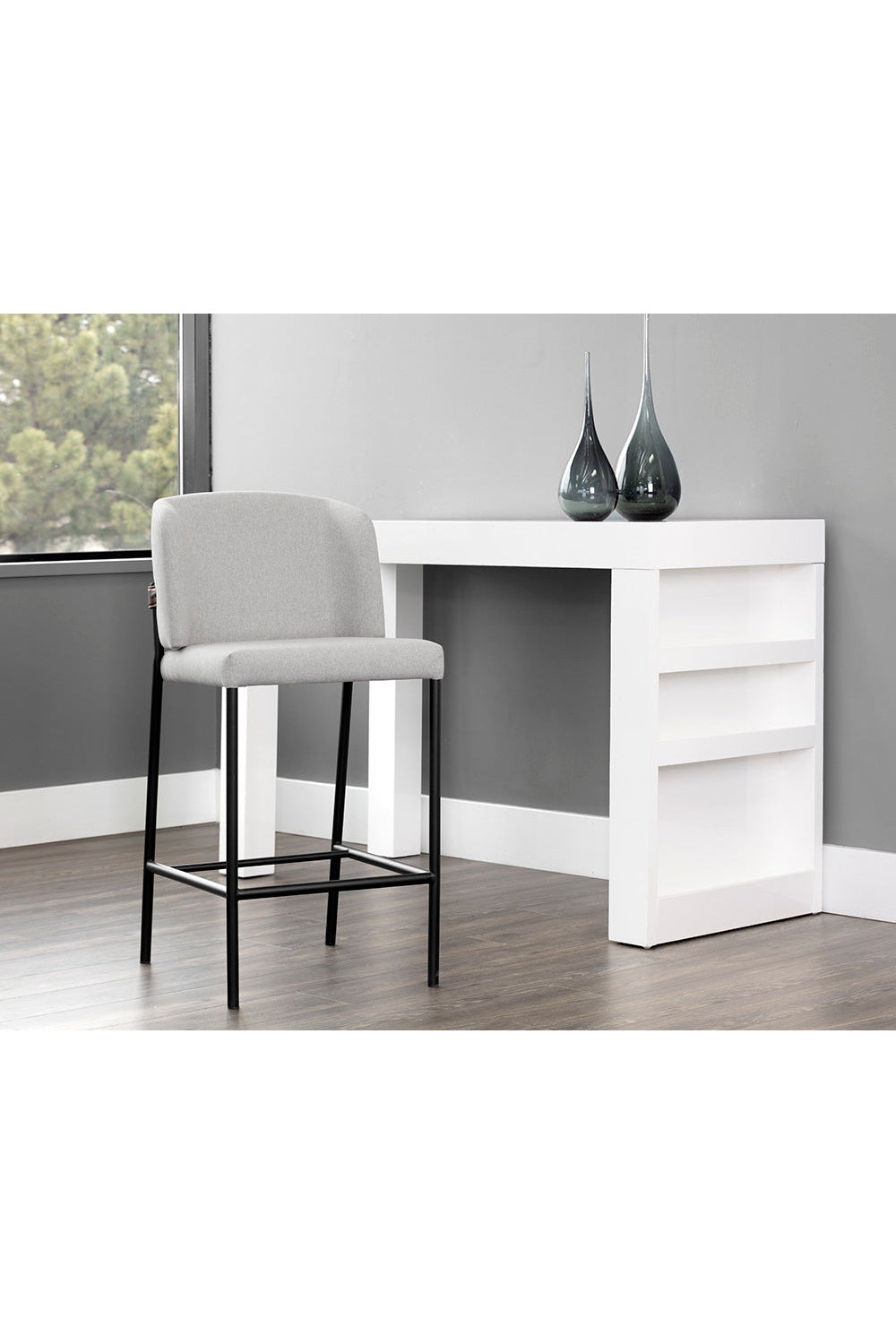 Modern European furniture - Light Gray Counter Stool - www.oroa.com