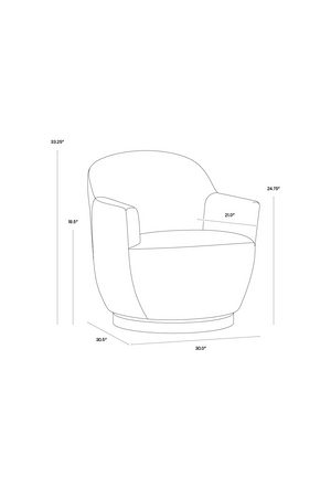 Barrel-Back Swivel Lounge Chair | Splendido Casey