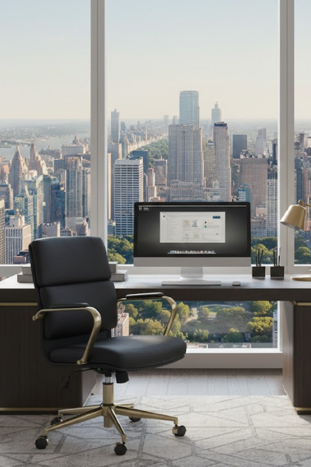 Modern European furniture - Gold Frame Upholstered Office Chair - www.oroa.com