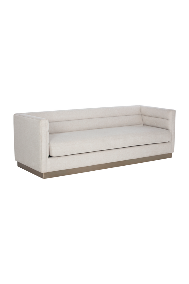 Modern European furniture - Horizontal-Tufted White Sofa - www.oroa.com