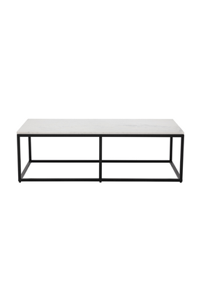 White Polished Marble Coffee Table by Splendido Ellery