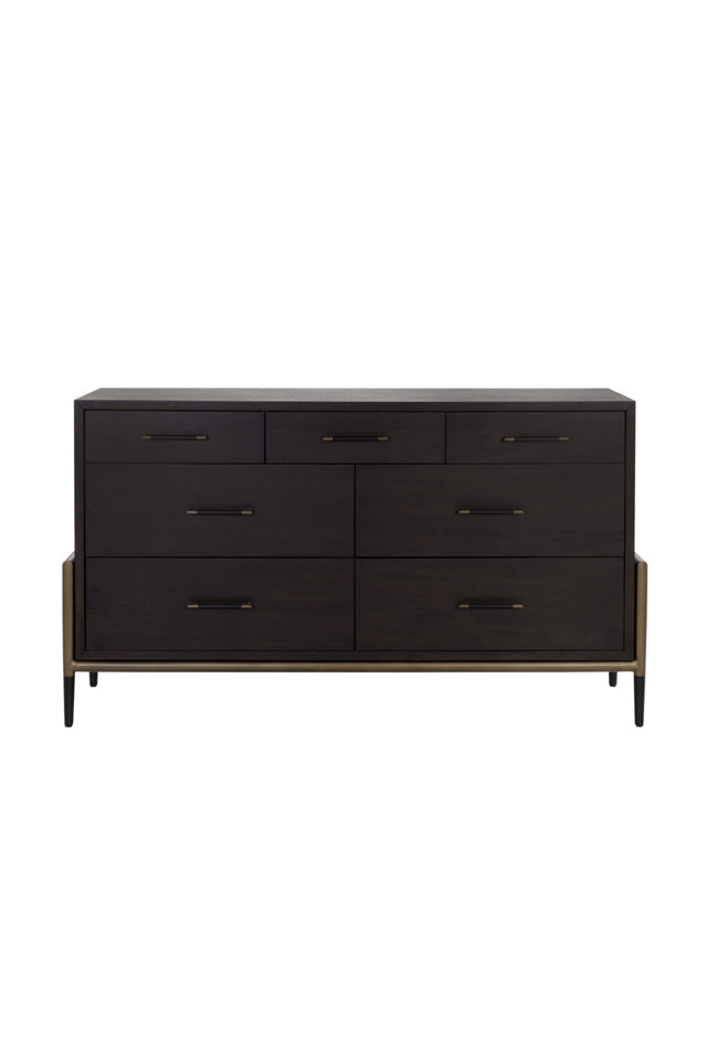 Modern European furniture - Brown Acacia 7-Drawer Dresser - www.oroa.com