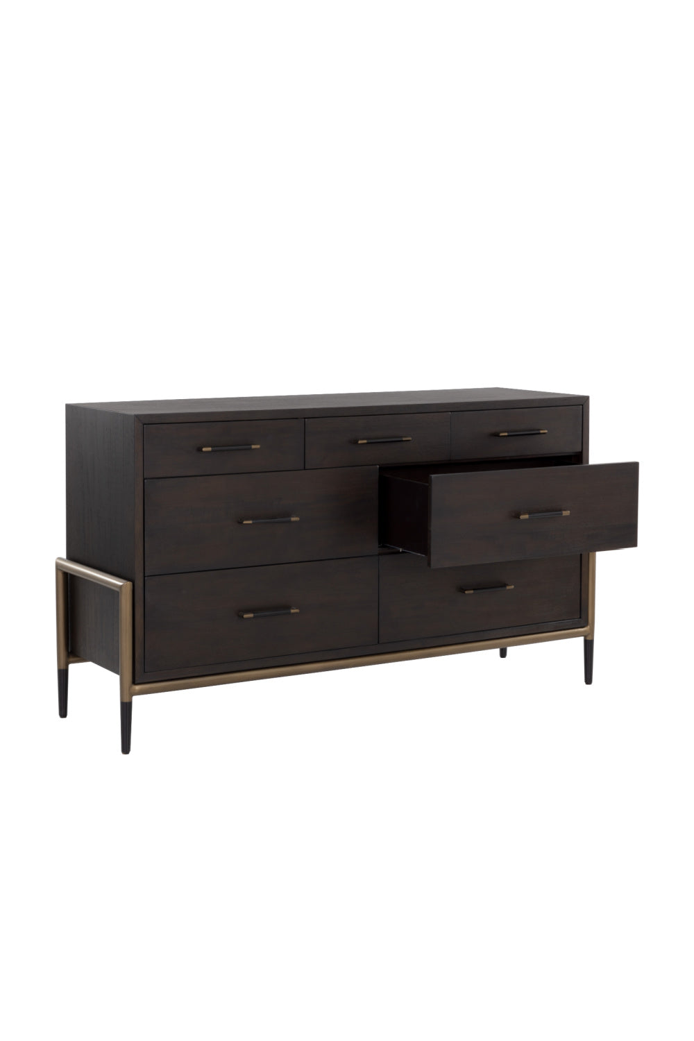Modern European furniture - Brown Acacia 7-Drawer Dresser - www.oroa.com