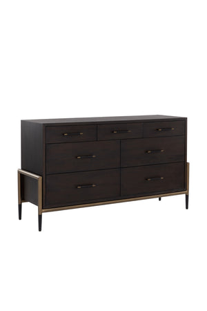 Modern European furniture - Brown Acacia 7-Drawer Dresser - www.oroa.com