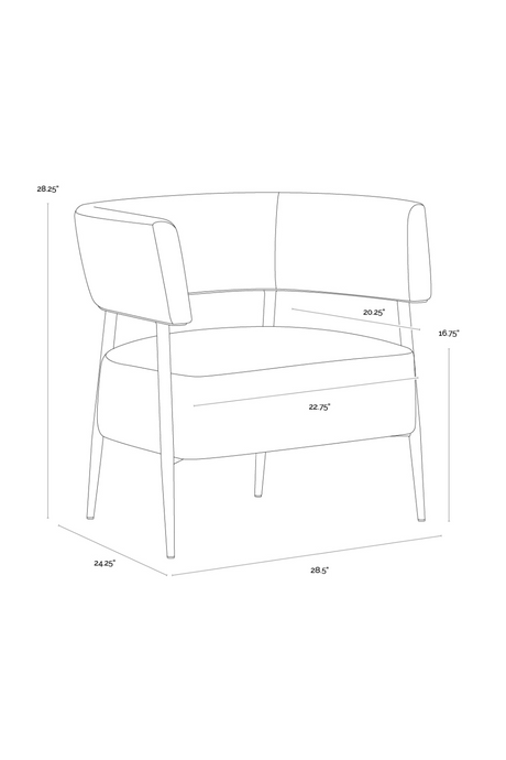 Modern European furniture - Antique Brass Legs Lounge Chair - www.oroa.com