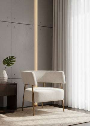 Modern European furniture - Antique Brass Legs Lounge Chair - www.oroa.com