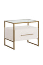 Modern European furniture - Cream Shagreen 1-Drawer Nightstand - www.oroa.com