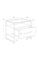 Modern European furniture - Cream Shagreen 1-Drawer Nightstand - www.oroa.com