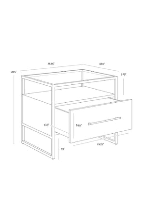 Cream Shagreen 1-Drawer Nightstand | Splendido Venice | Oroa.com