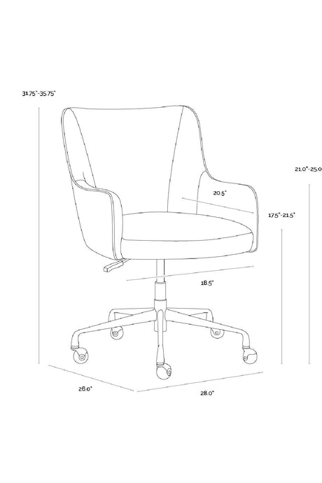 Modern European furniture - Beige Linen Office Chair - www.oroa.com