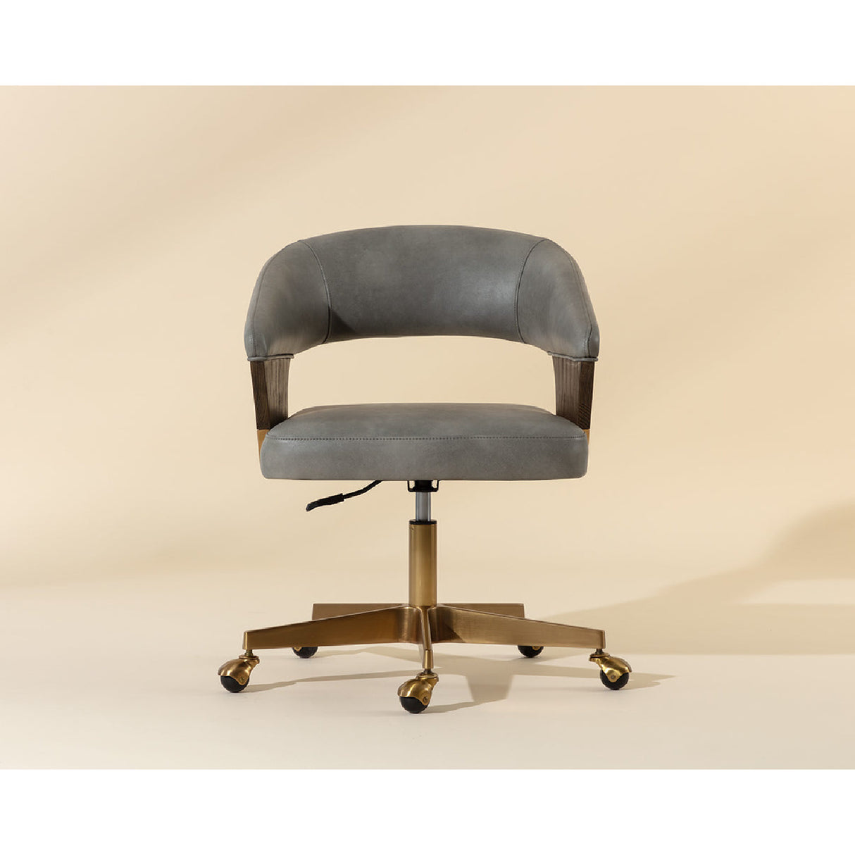 Modern European furniture - Gray Leather Look Office Chair - www.oroa.com