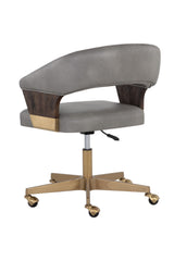 Modern European furniture - Gray Leather Look Office Chair - www.oroa.com