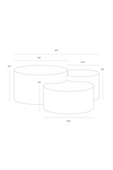 Modern European furniture - Antique Brass Nesting Coffee Tables - www.oroa.com
