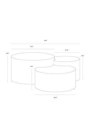 Antique Brass Nesting Coffee Tables (3) | Splendido Neo | Oroa.com