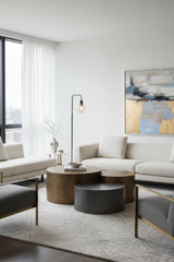 Modern European furniture - Antique Brass Nesting Coffee Tables - www.oroa.com