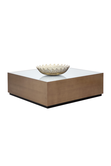 Modern European furniture - Gold Framed Square Coffee Table - www.oroa.com