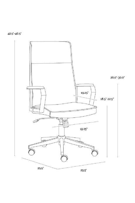 Modern European furniture - Gray High-Back Office Chair - www.oroa.com