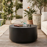 Black Cylindrical Indoor/Outdoor Coffee Table | Splendido Rubin