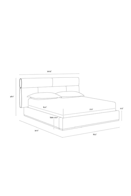 Modern European furniture - Tufted Cream King Bed - www.oroa.com