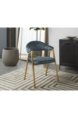 Modern European furniture - Blue Channeled Back Dining Armchair - www.oroa.com