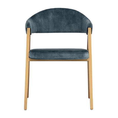 Blue Channeled Back Dining Armchair by Splendido Burgos Dining Chair, alternate view 2
