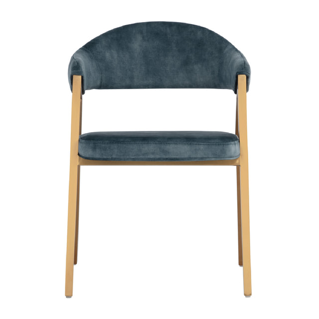Blue Channeled Back Dining Armchair by Splendido Burgos Dining Chair, alternate view 2