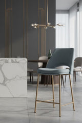 Modern European furniture - Blue Cutout-Back Counter Stool - www.oroa.com