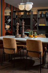 Modern European furniture - Brown Fabric Dining Chairs (2) - www.oroa.com