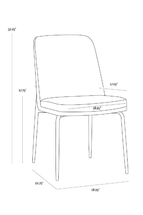 Modern European furniture - Brown Fabric Dining Chairs (2) - www.oroa.com