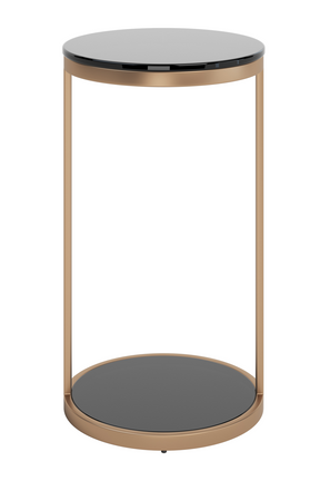 Round Black Glass End Table by Splendido Benjamin Side Table