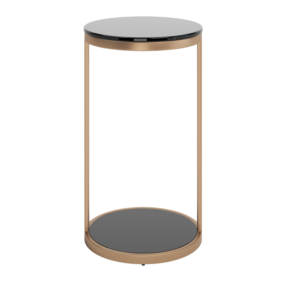 Round Black Glass End Table | Splendido Benjamin