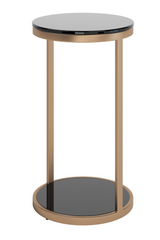 Modern European furniture  Round Black Glass End Table - www.oroa.com