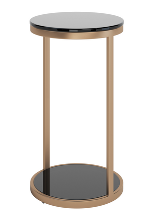 Round Black Glass End Table | Splendido Benjamin