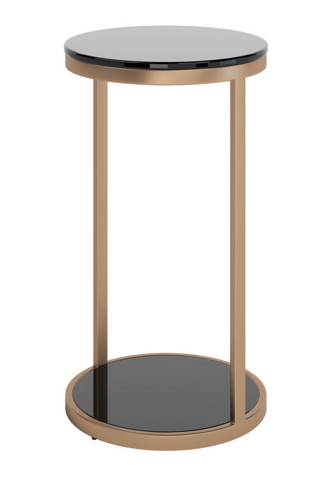 Modern European furniture  Round Black Glass End Table - www.oroa.com
