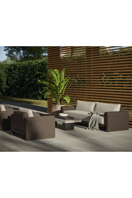 Modern European furniture - Rectangular Timber-Effect Indoor/Outdoor Coffee Table - www.oroa.com
