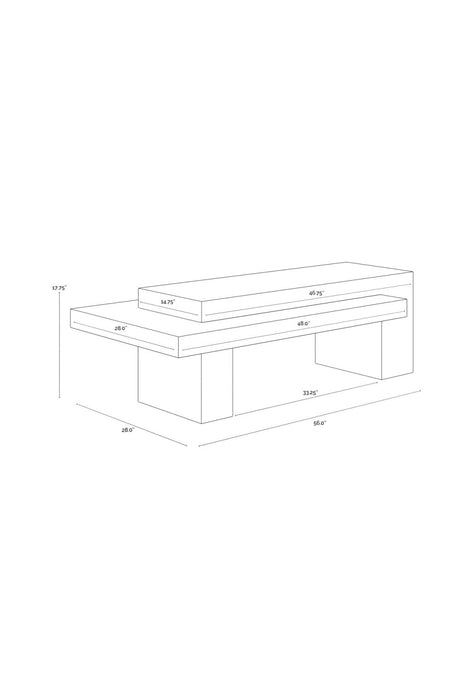 Modern European furniture - Rectangular Timber-Effect Indoor/Outdoor Coffee Table - www.oroa.com