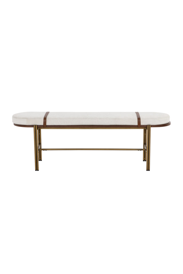 Oval White Fabric Bench | Splendido Elaine | Oroa.com