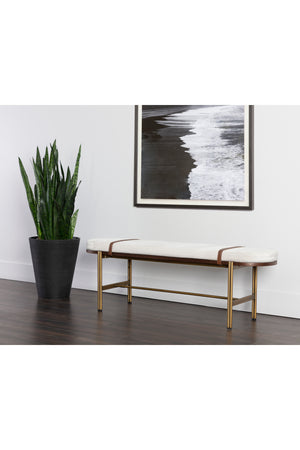 Oval White Fabric Bench | Splendido Elaine | Oroa.com