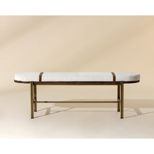 Modern European furniture - Oval White Fabric Bench - www.oroa.com