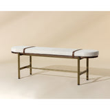 Modern European furniture - Oval White Fabric Bench - www.oroa.com
